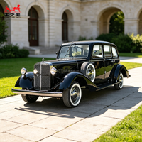 Véhicule Classique de Haute Qualité, Voiture Vintage 5 Places, Voiture Rétro Antique, Voiture Classique Noire Vintage