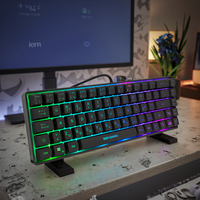 Keyboard RGB Programmable Kustom USB dengan Lampu Latar Bersertifikasi ROHS untuk PC Laptop Tablet Gaming