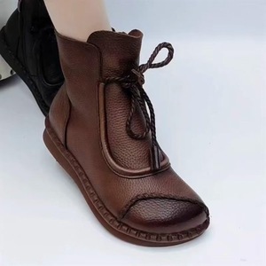 Botas de Tobillo Marrones de Alta Calidad para Hombre, Mocasines de Cuero Británico Lavado, Estilo Retro, con Cordones y Suela Goodyear, Impermeables - Product Image 1