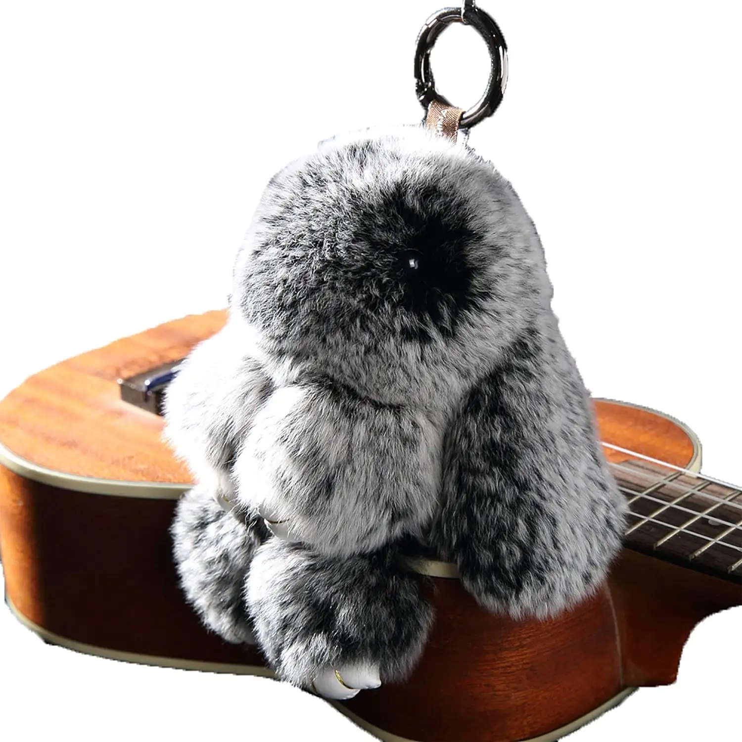 15CM Tall Unisex Snow Black Rabbit Stuffed Animal Keychain Plush Key Chains Soft Keychain Toy For Woman Bag