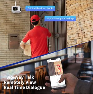 4K IP66กล้องรักษาความปลอดภัย Wi-Fi เลนส์คู่กลางแจ้งกันน้ำพร้อม180 ° มุมมองกว้างพิเศษและตรวจจับการเคลื่อนไหวแบบกด - Product Image 4