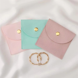 Custom Logo 8*8cm Microfiber Flap <b>Envelope</b> Velvet Bag Pouch for Necklace Ring Jewelry Packaging Exclusive <b>Gift</b> Packaging - Product Image 5