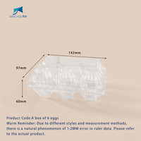 Usine en gros PET en plastique transparent plateaux d'oeufs alimentaires boîte de support d'oeufs de poulet emballage réutilisable pour oeufs 6 trous
