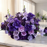 Boules de fleurs bleu foncé C-686, boules de fleurs violettes, centres de table en vrac rose et violet pour mariage, décoration de table à domicile