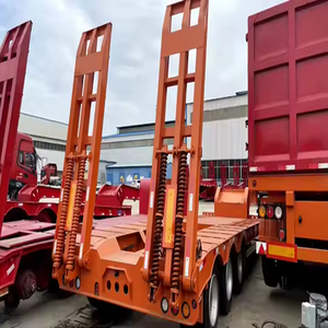 50Ton/60Ton de dos ejes de alta resistencia hidráulica cuello de cisne Lowboy Semi remolque camión comercial remolques de camiones - Product Image 2