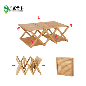 Bamboo <b>camping</b> multi-functional folding storage rack <b>table</b> <b>camping</b> multi-functional folding storage rack folding storage rack - Product Image 4