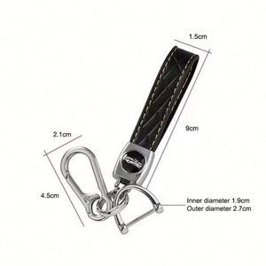 Customizable LOGO Embossed Leather <b>Car</b> Keychain Horn Zinc Alloy Hardware <b>Car</b> Keychain Pendant Best Selling Auto Accessories - Product Image 2