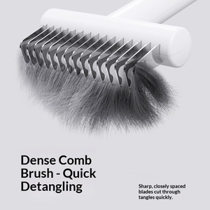 Brosse et peigne démêlants pour chiens et chats - Outil pour animaux à poils longs, fin et lisse, en ABS, rechargeable, avec <span class=keywords><strong>coupe</strong></span>-nœuds - Product Image 5