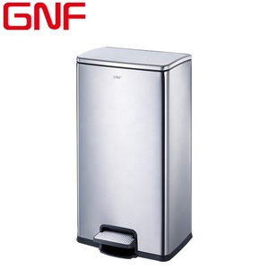 GNF 40 liter rectangle foot pedal bin kitchen dustbin indoor trash can stainless steel