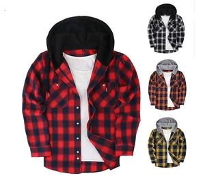 <span class=keywords><strong>Camicia</strong></span> <span class=keywords><strong>Giacca</strong></span> Casual da Uomo di Tendenza di Alta Gamma 2025 Antirughe Versatile a Maniche Lunghe con Cappuccio in Flanella a Quadri - Product Image 1