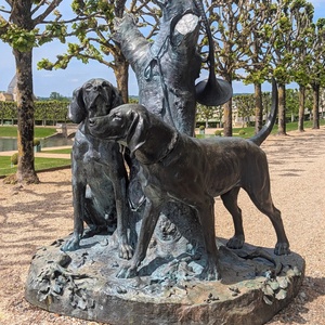 Estatua Personalizada TREVI Grandeur Nature Chien en Bronce |   Estatua Realista de Pareja de Perros para Decoración de Jardín, Chateaux y Villas - Product Image 1