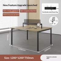 MEKIA Ensemble de bureau commercial en acier avec chaise, mobilier de bureau moderne, poste de travail informatique avec écran, 4 places
