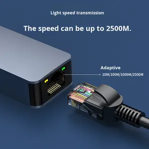 Adaptador <span class=keywords><strong>USB</strong></span> <span class=keywords><strong>a</strong></span> <span class=keywords><strong>Ethernet</strong></span> - <span class=keywords><strong>USB</strong></span> <span class=keywords><strong>a</strong></span> <span class=keywords><strong>USB</strong></span> <span class=keywords><strong>C</strong></span> de Doble Cabeza para Laptop/Escritorio, Red Gigabit Cableada Estable de 1000Mbps, en Stock - Product Image 2