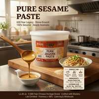 Pâte de sésame authentique LIUBIJU en gros, seau de 5 kg, qualité restauration, sauce tahini chinoise pour restaurant, hot pot, service traiteur