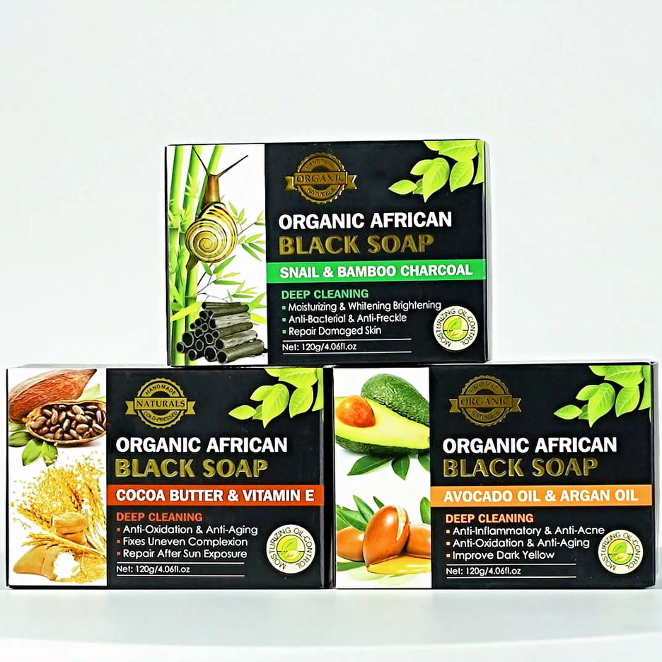 Органическое лучшее Африканское черное мыло ручной работы, отбеливание кожи, глубокое очищающее мыло, натуральное масло, омолаживающее мыло для лица и тела