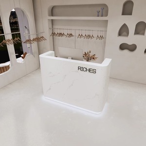 LE Best Selling Custom <b>Reception</b> Desk Beauty Salon Small <b>Counter</b> Table Nail Salon <b>Reception</b> Desk - Product Image 2