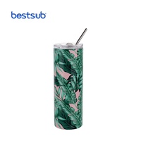 Gobelet isotherme blanc de 600 ml (20 oz) en acier inoxydable 304 à double paroi, écologique, vierge pour sublimation, avec paille et couvercle étanche – Vente en gros