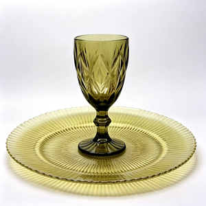 Assiette <span class=keywords><strong>de</strong></span> présentation en verre bleu marine à bord ondulé et volanté <span class=keywords><strong>de</strong></span> 13 pouces, peinte à la main, <span class=keywords><strong>de</strong></span> luxe, pour mariage, réception, hôtel et restauration - Product Image 2