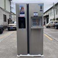 Réfrigérateur côte à côte 606L avec distributeur de glaçons et d'eau, technologie BLDC Inverter, congélation rapide, 380L réfrigérateur, 226L congélateur, 220V 50Hz CE