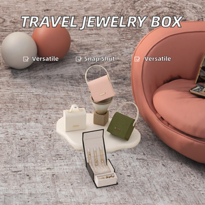 Estuche de Joyería Pequeño y Elegante, de Cuero PU con Múltiples Compartimentos y Forro de Terciopelo para Guardar Joyas Diariamente - Product Image 3