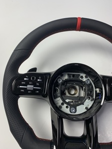 Volant sport en cuir <span class=keywords><strong>Mercedes</strong></span> <span class=keywords><strong>C</strong></span> E GLA GLC GLK X156 W211 GLE53 A45 <span class=keywords><strong>63</strong></span> W213 W205 W167 W176 CLS550 X253 <span class=keywords><strong>AMG</strong></span> C43 - Product Image 3