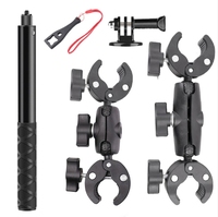 Action Kamera Zubehör Insta360 One X2 X3 X4 X5 Motorrad Fahrrad Doppel clip Halterung für GoPro 11 10 9 Bike Selfie Stick