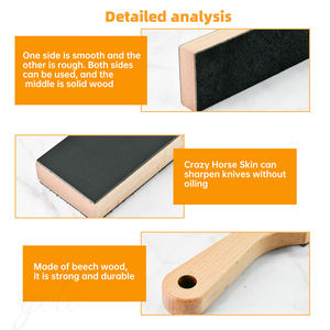 Kit d'affûtage de couteaux décoratif double face en cuir diamanté pour outil de polissage de chef de cuisine avec poignée antidérapante - Product Image 4