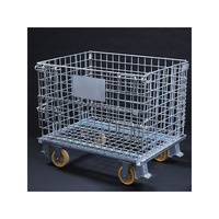 Cage de stockage en treillis métallique pour entrepôt, conteneur empilable en acier pour chariot élévateur, galvanisé à chaud, diamètre de fil 5,5 mm, capacité 500-2000 kg