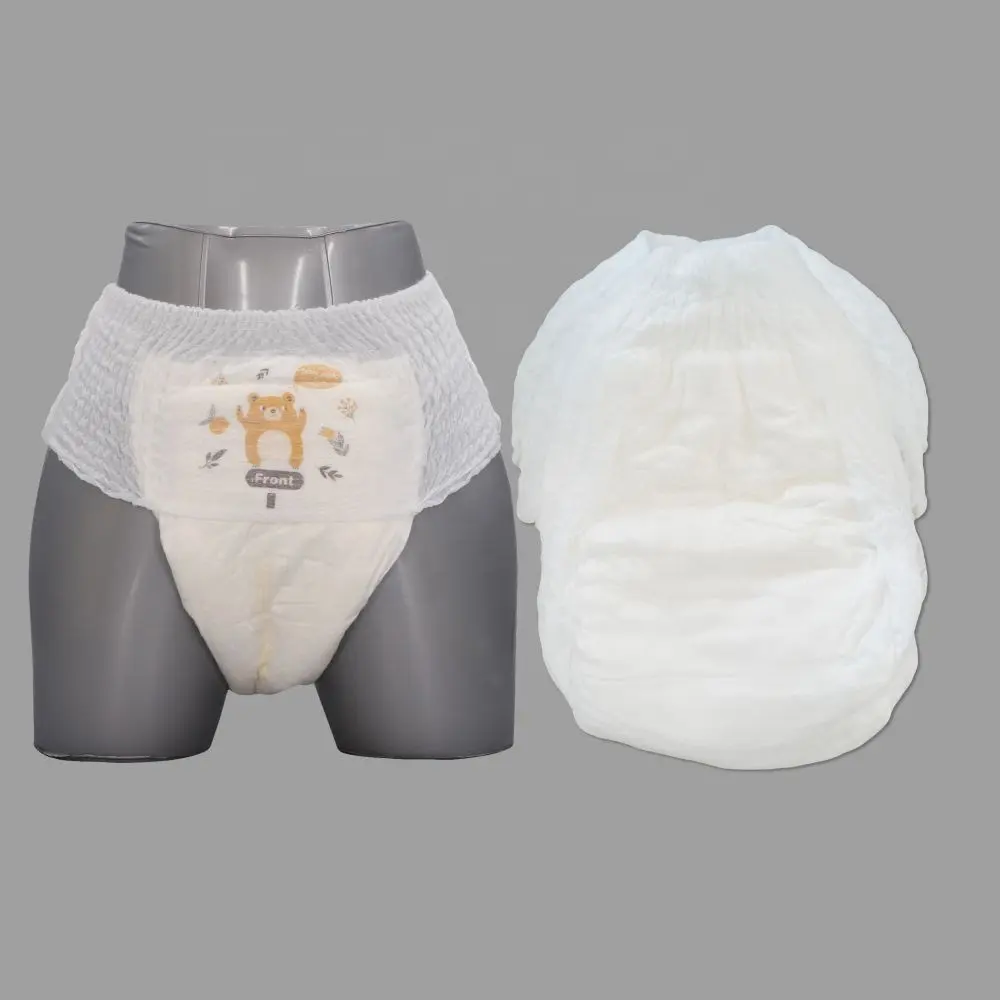 Desain baru celana popok bayi sekali pakai cetak grosir produsen celana popok bayi serat bambu biodegradable