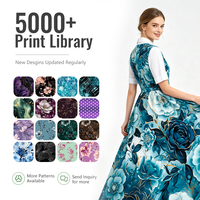Tela Crepé Hutterite Koshibo Chiffon, Nuevo Diseño con Patrón Oscuro, Impresión Digital, para Vestidos de Novia