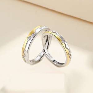 Mode Pembukaan Sederhana Cincin Detak Jantung Pernikahan Minimalis Warna Perak Cincin Pasangan Dapat Disesuaikan untuk Pria Wanita Perhiasan Pertunangan - Product Image 6