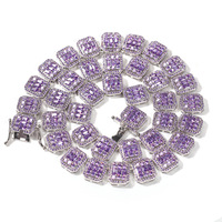 Corrente para mulheres, corrente quadrada jumbo 13mm, corrente de tênis de ouro, cubano, iced-out 14k dourada miami cubano