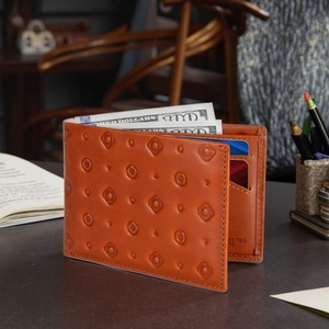 Boshiho Customizable Slim Cowhide Leather Men's <b>Wallet</b> Ultra-Thin Large Capacity <b>RFID</b> <b>Blocking</b> Anti-Theft Clip for Credit Cards - Product Image 1