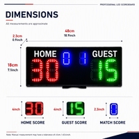 Compteur de points électronique pour padel GANXIN avec logo personnalisé, tableau de scores de tennis numérique professionnel à LED avec contrôle par montre