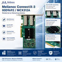 Adaptador de Red para Servidor Mellanox Connect X-3 MCX312A-XCBT IBM PN 00D9692, Doble Puerto 10GbE SFP+, PCIe3.0 X8 RoCE SR-IOV
