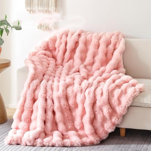 Chăn lông giả thỏ siêu mềm mại, ấm áp mùa đông, mềm mại như lông thú, dùng cho ghế sofa, giường, trang trí nhà cửa, quà tặng sang trọng, ấm cúng - Product Image 1