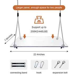 Ropecube có thể điều chỉnh rõ ràng PC <span class=keywords><strong>Swing</strong></span> Seat cho trẻ em và người lớn với mạnh mẽ sợi dây thừng và treo dây đai, ngoài trời trong nhà, 500lbs Công suất - Product Image 3