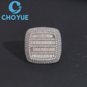 Anillo de Hombre con Incrustaciones de Moissanita, Plata de Ley 925, Joyería Hip Hop Personalizada, Anillo Cruzado con Diamantes de Moissanita VVS - Product Image 2