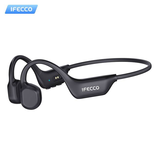 IFECCO Bone Conduction Wireless Headphones IPX6 Waterproof Underwater Sports Open-Ear Design LED Indicator for 6.0