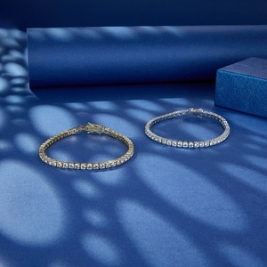 สร้อยข้อมือเทนนิสแฟชั่นผู้หญิง7นิ้วที่กำหนดเองคุณภาพสูง14K ทอง18K และเงินชุบ3มม. 4มม. zircon เครื่องประดับ - Product Image 6