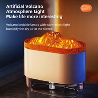 Diffuseur d'arômes ultrasonique de bureau Volcano Home, lumière nocturne, mini humidificateur USB à brancher, brume de flamme, humidificateur d'air