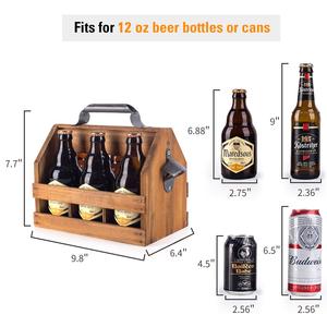 Porte-bouteille pliable en bois avec ouvre-bouteille, 6 paquets, porte-ours en bois, porte-boissons, porte-<span class=keywords><strong>vin</strong></span> pour fête de pique-nique - Product Image 5