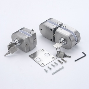 High End Polished Stainless Steel Single Glass Door <b>Lock</b> with Anti-Theft Key Operated Central <b>Lock</b> No Hole Required - Product Image 2