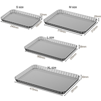Plateau de service pour pain, multifonctionnel, en PET transparent, élégant, lavable au lave-vaisselle, réutilisable, de luxe, disponible en 10/12/14/16 pouces