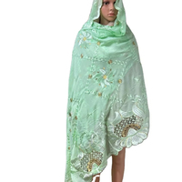 Grand Châle en Coton de 2.4x1.1m pour Grande Maman, Accessoire Floral Ethnique d'Hiver en Jersey Solide, Ensemble de 12 Pièces