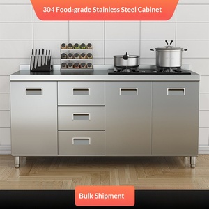 Armadio da Esterno in Acciaio Inox 304, Pieghevole, Design Minimalista Moderno, Semplice, con Fornello Integrato, Armadietto Contenitore per Ambienti Rurali - Product Image 3