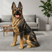 Statue de chiot berger allemand, décoration moderne, statue de chien en résine, décoration intérieure, art moderne, décoration extérieure pour jardin, pelouse, terrasse, décoration de chien pour anniversaire