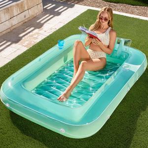 Tumbona inflable flotante para piscina de 177x116cm con portavasos para tomar el sol y relajarse en la <span class=keywords><strong>playa</strong></span> - Product Image 3