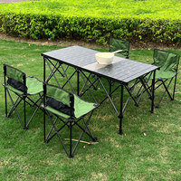 Ensemble table et chaise de camping en plein air portable bureau pliant en aluminium robuste et poêle pratique pour les aventures en plein air