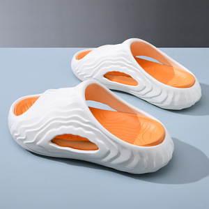 Men's EVA Slides Thick Sole Non Slip Breathable Outdoor Beach Sandals White Black Gray Green Purple <b>Orange</b> - Product Image 2